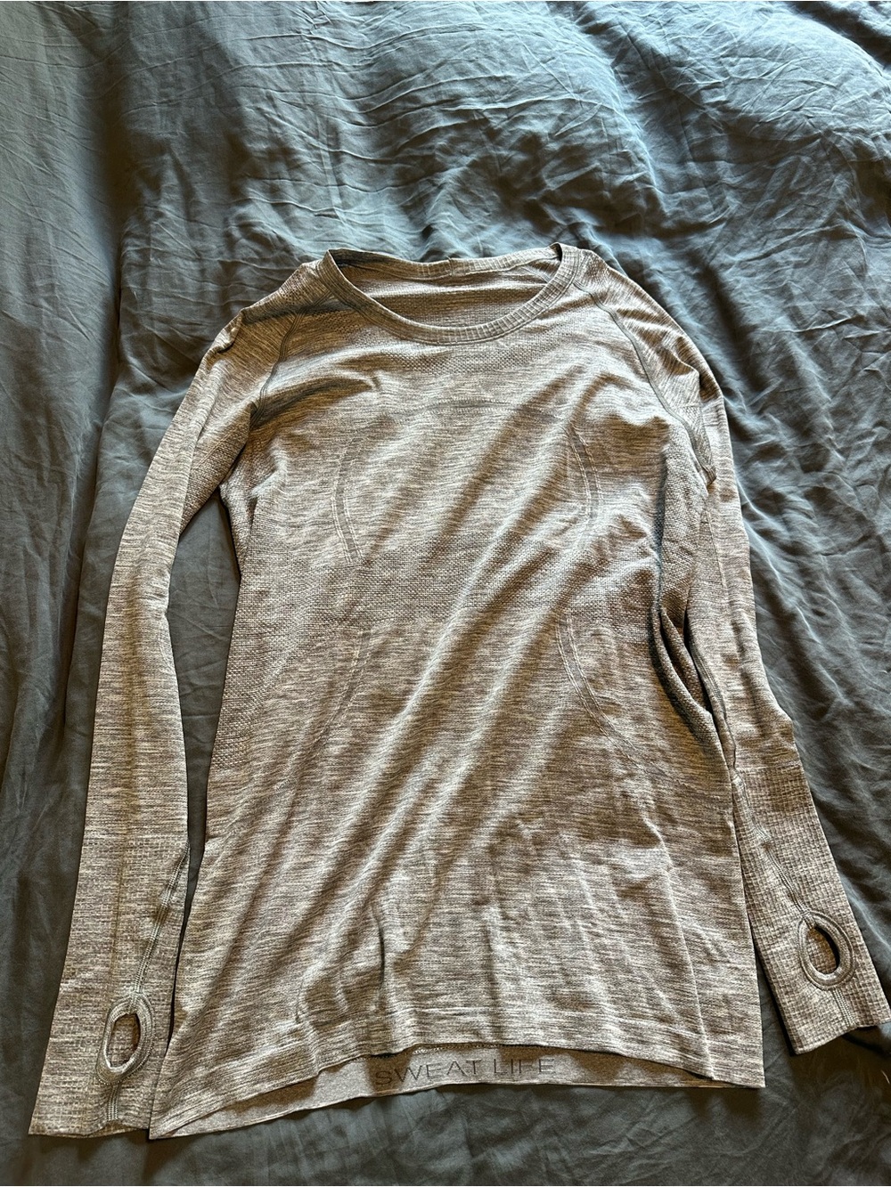 Women's LuluLemon Long Sleeve Crewneck Top in Light Gray